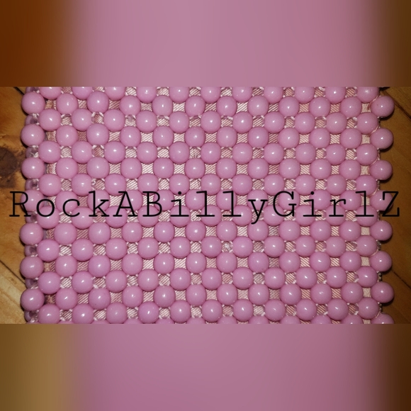 Vintage 1950's Pink Hand Beaded Purse Made by Lady Ellen in British Hong Kong - Picture 3 of 12